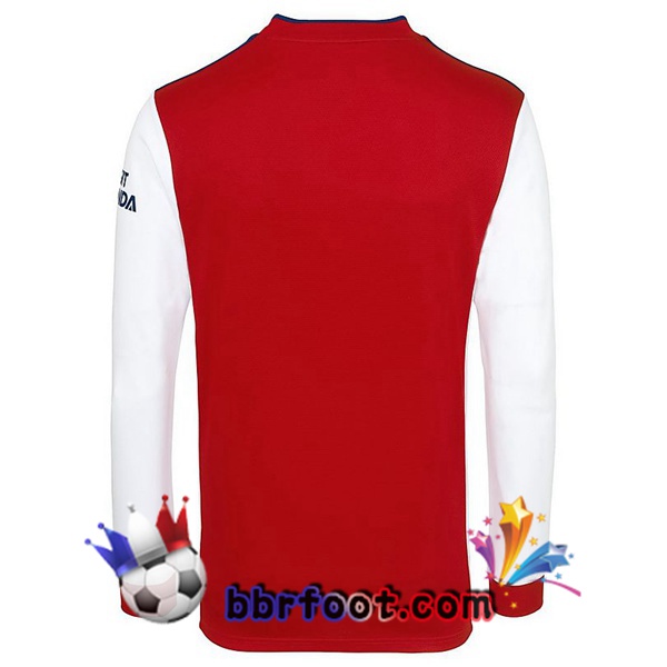 Maillot Foot Arsenal Domicile Manche Longue Rouge Blanc 21/22