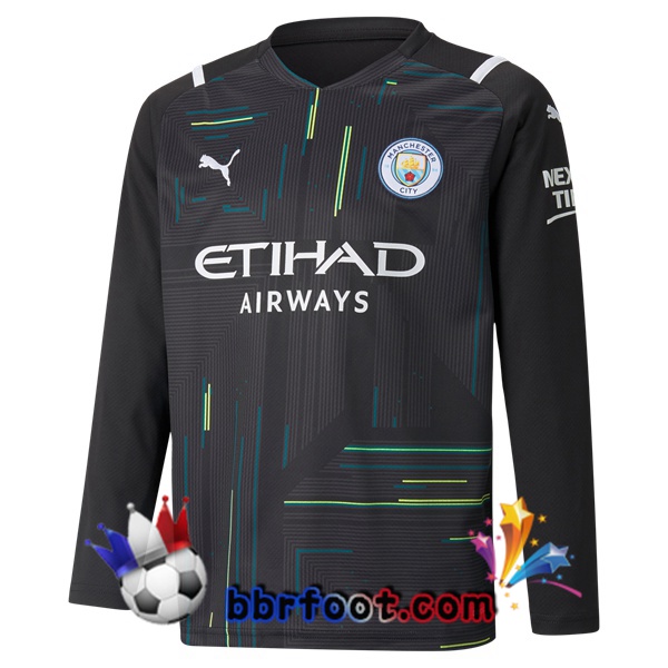 Maillot Foot Manchester City Gardien de but Manche Longue Noir 21/22