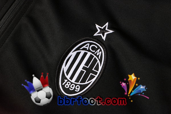 Veste Survetement Foot AC Milan Rouge Noir 21/22