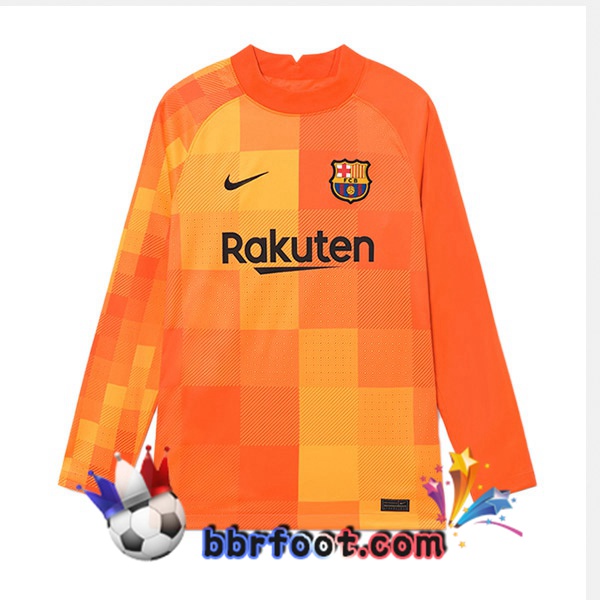 Maillot Foot FC Barcelone Gardien de but Manche Longue Orange 21/22 Maillot Foot FC Barcelone Gardien de but Manche Longue Orange 21/22