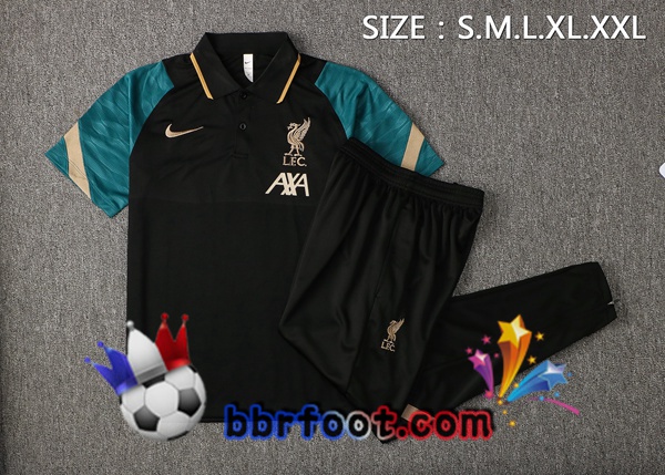Polo Foot FC Liverpool + Pantalon Noir 21/22