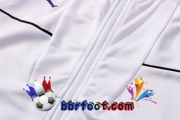 Veste Survetement Foot JORDAN Paris PSG Blanc 21/22