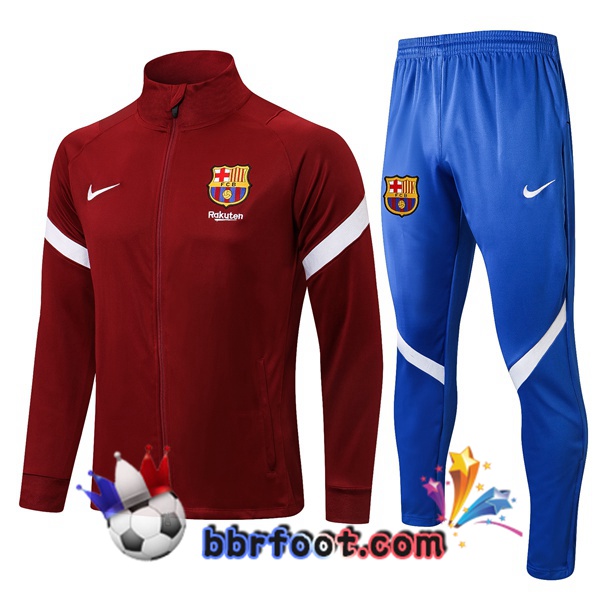 Veste Survetement Foot FC Barcelone Rouge 21/22