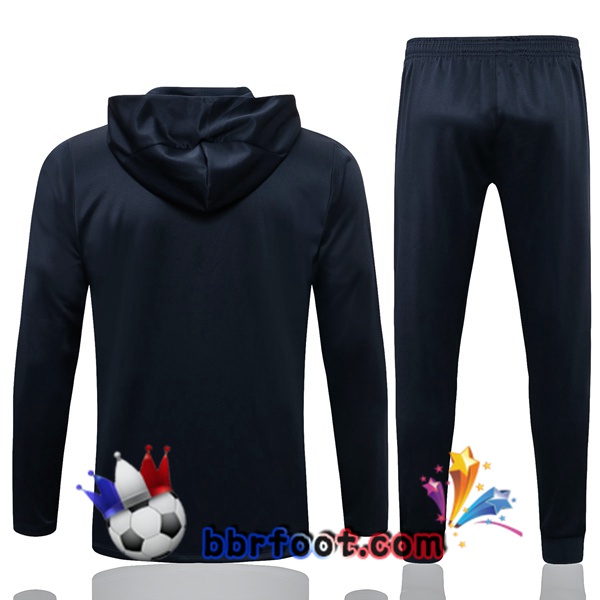 Veste A Capuche Survetement Foot France Bleu Royal 21/22