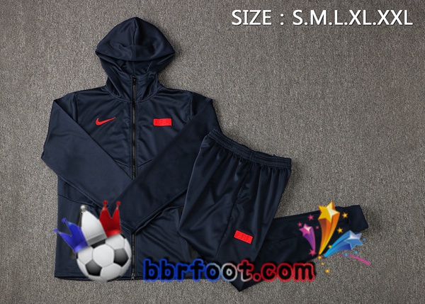 Veste A Capuche Survetement Foot France Bleu Royal 21/22
