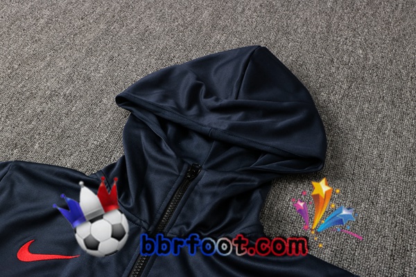 Veste A Capuche Survetement Foot France Bleu Royal 21/22
