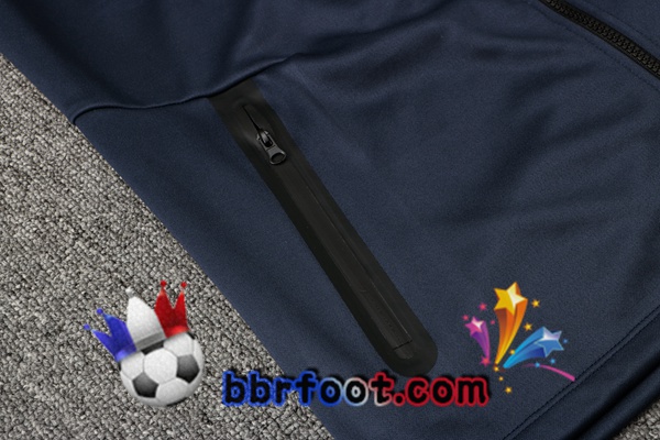 Veste A Capuche Survetement Foot France Bleu Royal 21/22