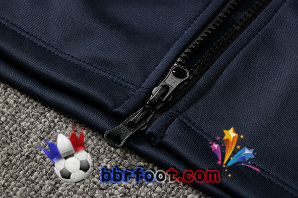 Veste A Capuche Survetement Foot France Bleu Royal 21/22