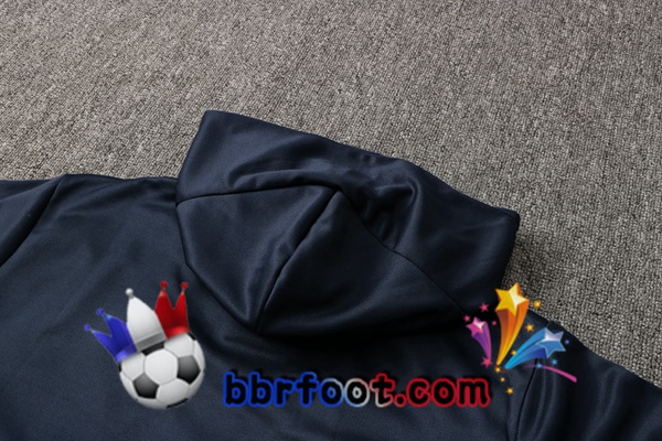 Veste A Capuche Survetement Foot France Bleu Royal 21/22