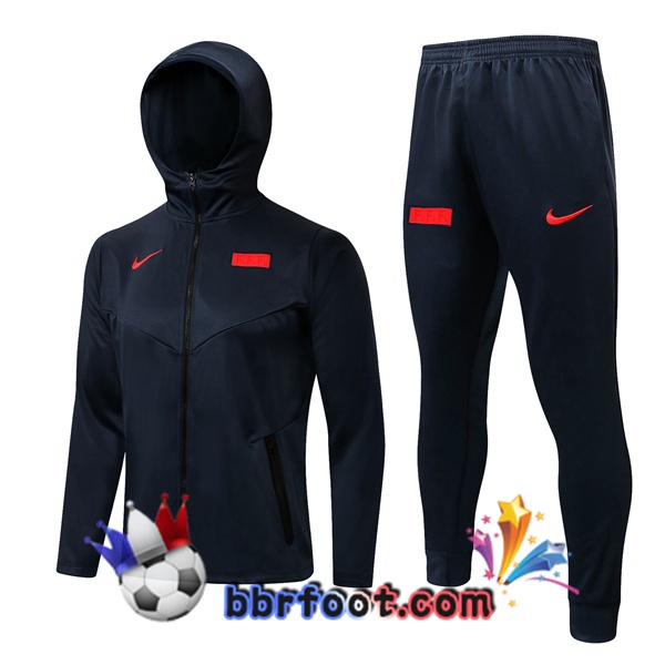 Veste A Capuche Survetement Foot France Bleu Royal 21/22