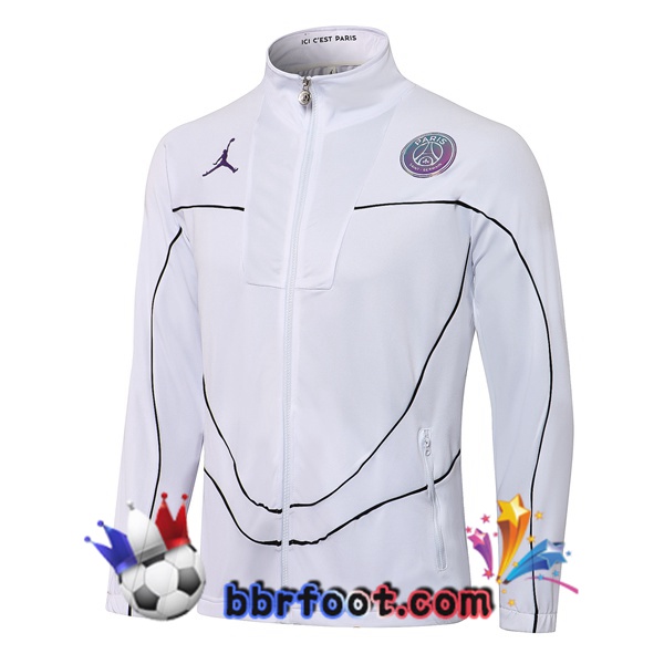 Veste Foot JORDAN Paris PSG Blanc 21/22