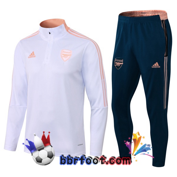 Survetement Foot Arsenal Blanc 21/22