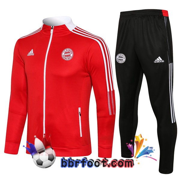 Veste Survetement Foot Bayern Munich Rouge 21/22
