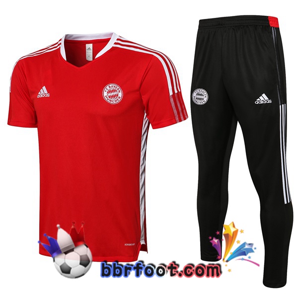 Training T-Shirts Bayern Munich + Pantalon Rouge 21/22