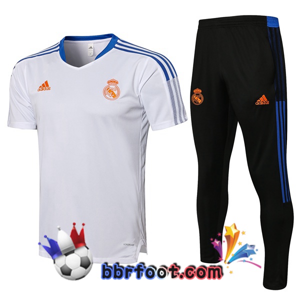 Training T-Shirts Real Madrid + Pantalon Blanc 21/22