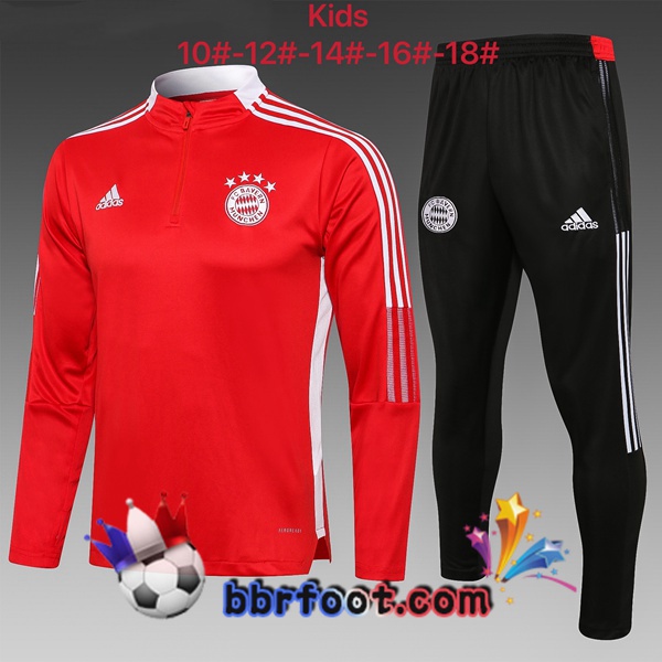 Survetement Foot Bayern Munich Enfant Rouge 21/22