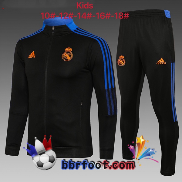 Veste Survetement Foot Real Madrid Enfant Noir 21/22