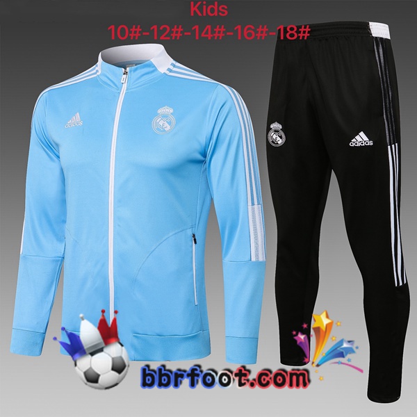 Veste Survetement Foot Real Madrid Enfant Bleu 21/22