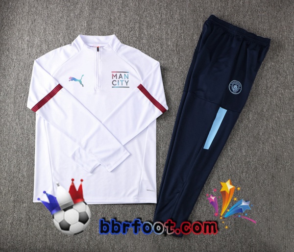 Survetement Foot Manchester City Blanc 21/22
