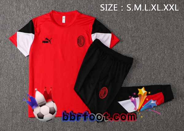 Training T-Shirts AC Milan + Pantalon Rouge Blanc 21/22