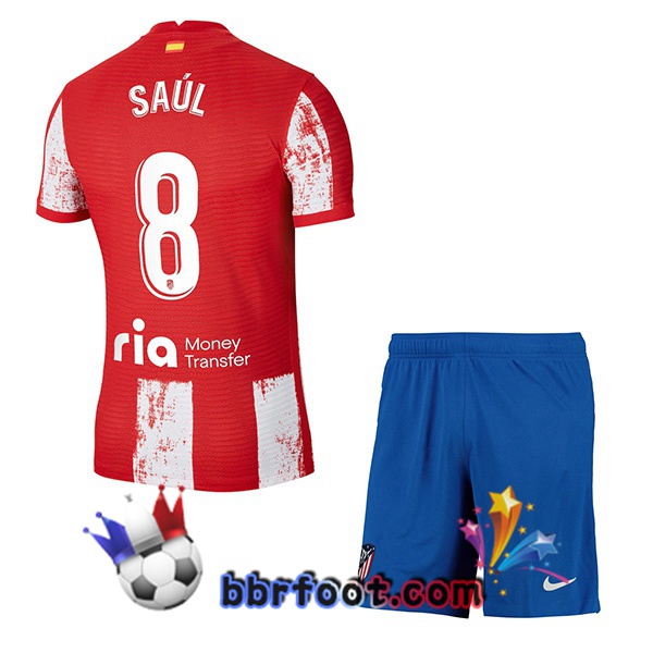 Maillot Foot Atletico Madrid (Saúl 8) Enfant Domicile 21/22