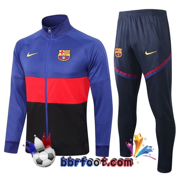 Veste Survetement Foot FC Barcelone Bleu Rouge Noir 21/22