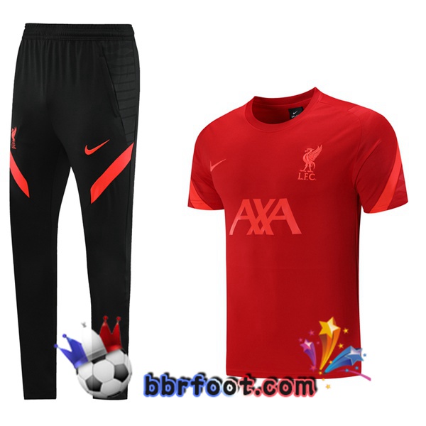 Training T-Shirts FC Liverpool + Pantalon Rouge 21/22