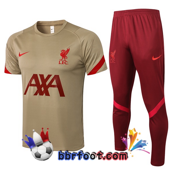 Training T-Shirts FC Liverpool + Pantalon Jaune 21/22
