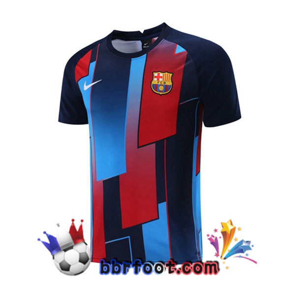 Training T-Shirts FC Barcelone Bleu Rouge 21/22