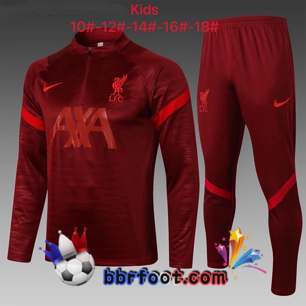 Survetement Foot FC Liverpool Enfant Rouge 21/22 Survetement Foot FC Liverpool Enfant Rouge 21/22