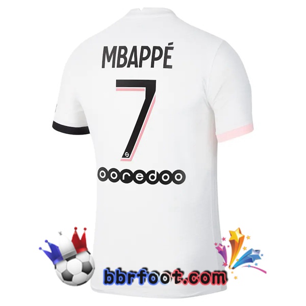 Maillot Foot Jordan Paris PSG (Mbappé 7) Exterieur 21/22 Maillot Foot Jordan Paris PSG (Mbappé 7) Exterieur 21/22