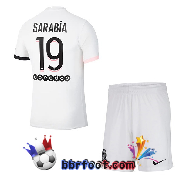 Maillot Foot Jordan Paris PSG (Sarabia 19) Enfant Exterieur 21/22