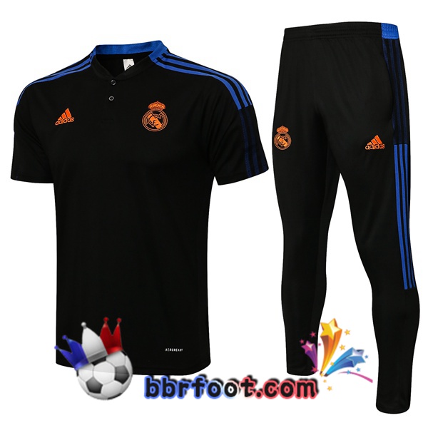 Polo Foot Real Madrid + Pantalon Noir 21/22