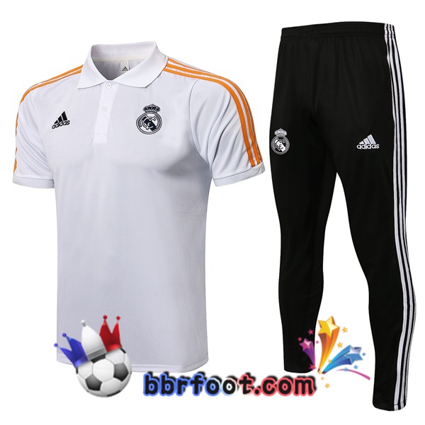 Polo Foot Real Madrid + Pantalon Blanc 21/22