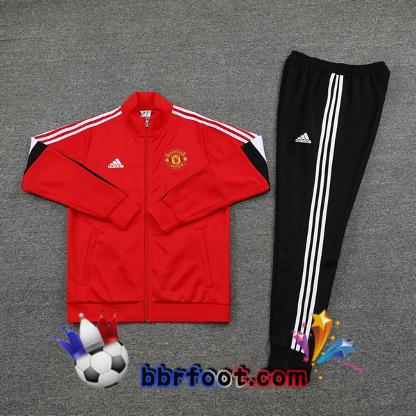 Veste Survetement Foot Manchester United Rouge 21/22