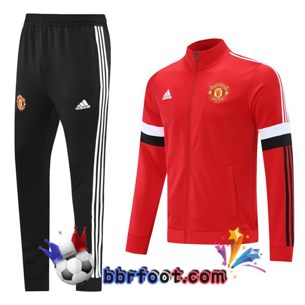Veste Survetement Foot Manchester United Rouge 21/22