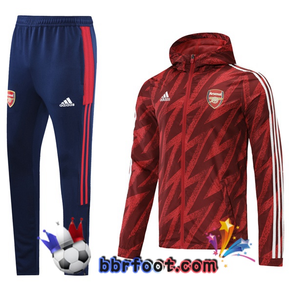 Coupe Vent Survetement Foot Arsenal Rouge 21/22