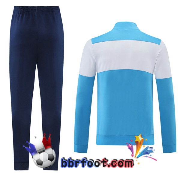 Veste Survetement Foot Marseille OM Bleu Blanc 21/22
