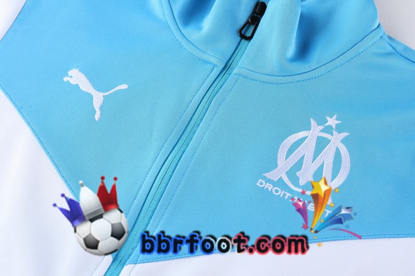 Veste Survetement Foot Marseille OM Bleu Blanc 21/22