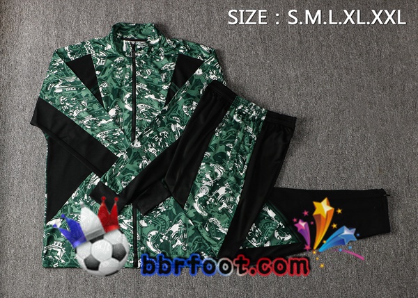 Veste Survetement Foot Manchester City Vert Noir 21/22