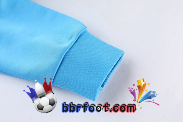 Veste Survetement Foot Manchester City Bleu Blanc 21/22