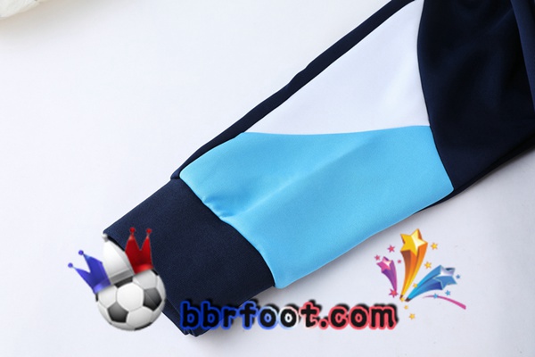 Veste Survetement Foot Manchester City Bleu Blanc 21/22