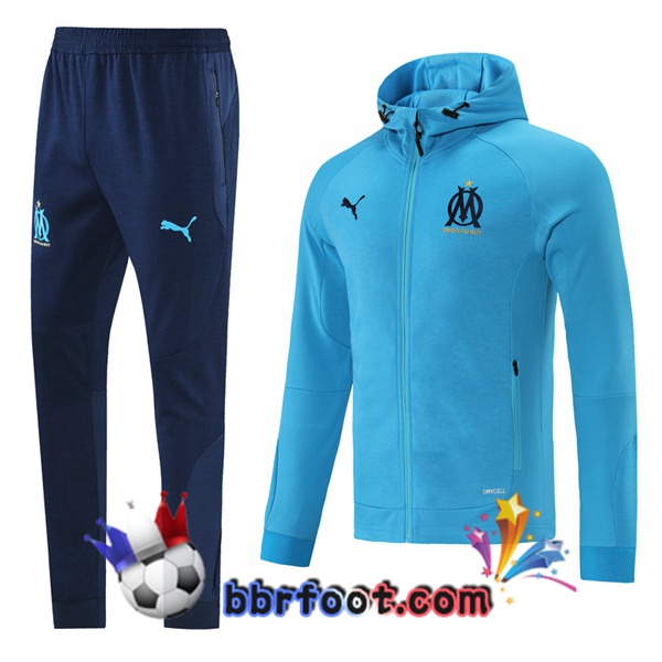 Veste A Capuche Survetement Foot Marseille OM Bleu 21/22