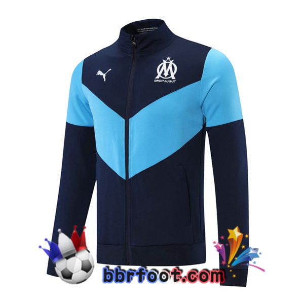 Veste Foot Marseille OM Bleu Royal 21/22 Veste Foot Marseille OM Bleu Royal 21/22