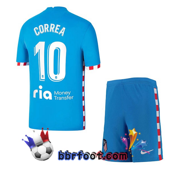 Maillot Foot Atletico Madrid (Correa 10) Enfant Third 21/22