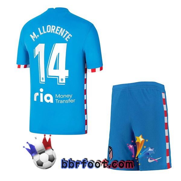Maillot Foot Atletico Madrid (M. Llorente 14) Enfant Third 21/22