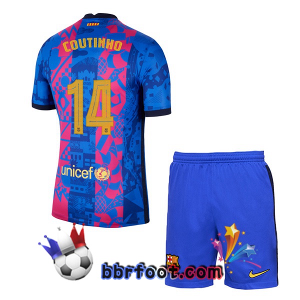 Maillot Foot FC Barcelone (Coutinho 14) Enfant Third 21/22