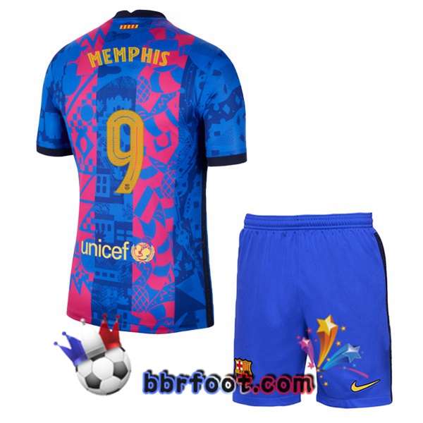 Maillot Foot FC Barcelone (Memphis 9) Enfant Third 21/22