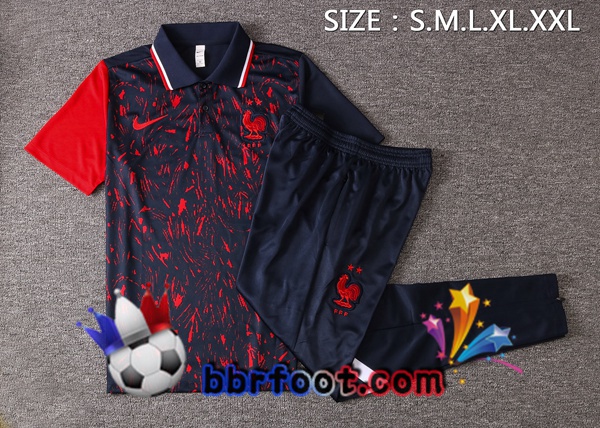 Polo Foot France + Pantalon Noir Rouge 21/22