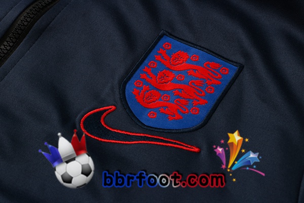 Veste A Capuche Survetement Foot Angleterre Bleu Royal 21/22
